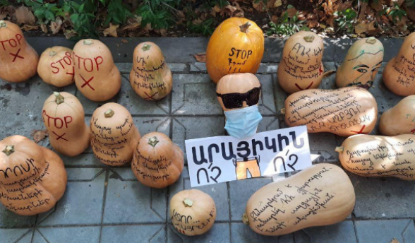 Представители молодежного крыла ППА потребовали у здания Минобразования отставки Араика Арутюняна (видео)